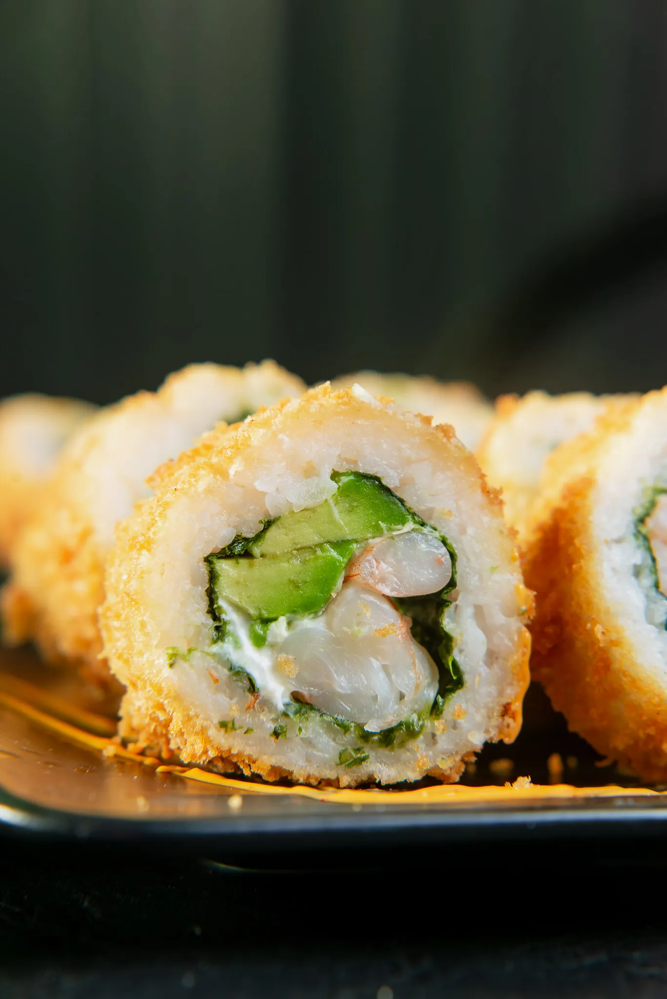 Roll frito abierto.