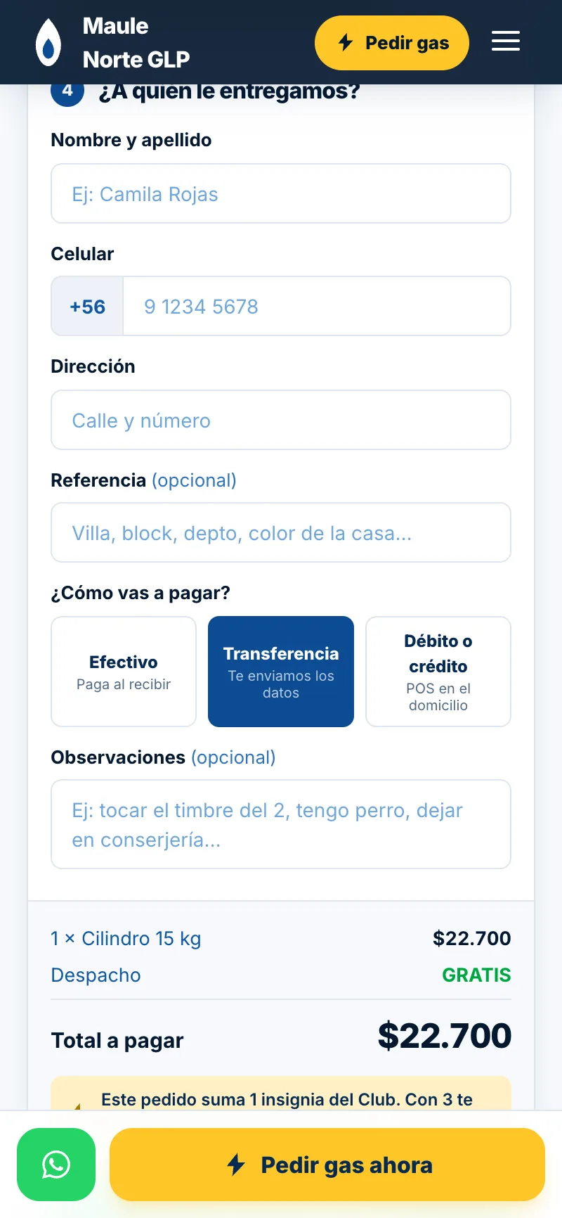 Cómo se paga — Maule Norte GLP