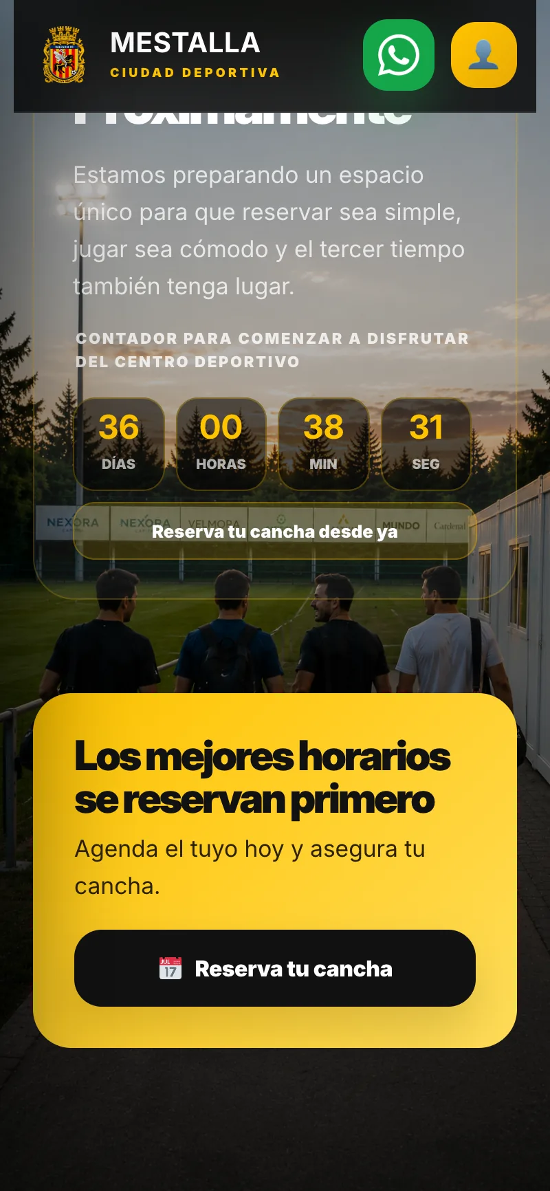 Pantalla adicional del sistema de Ciudad Deportiva Mestalla