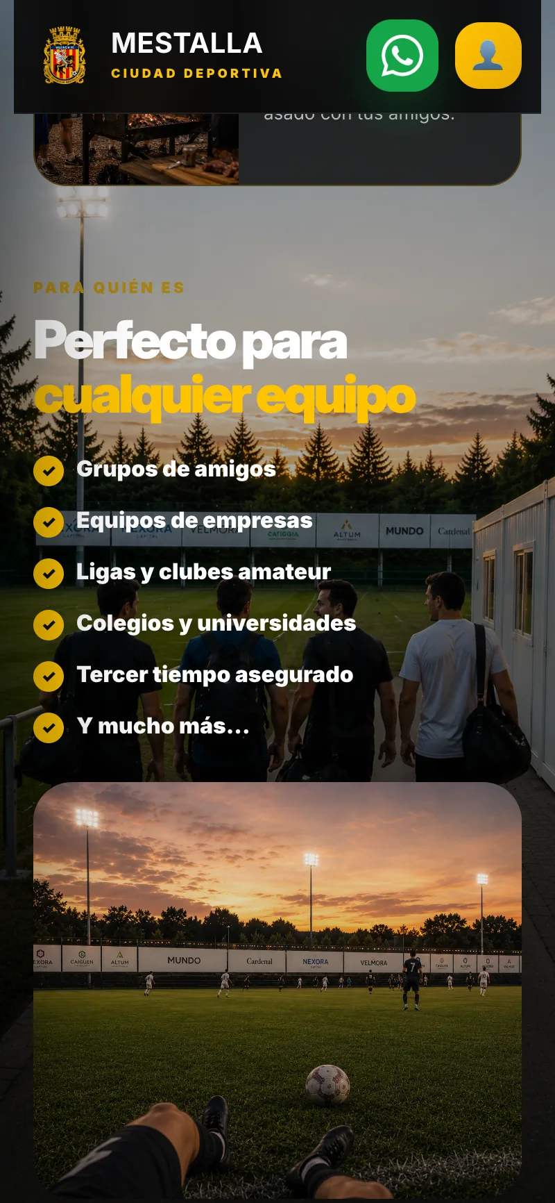 Pantalla adicional del sistema de Ciudad Deportiva Mestalla