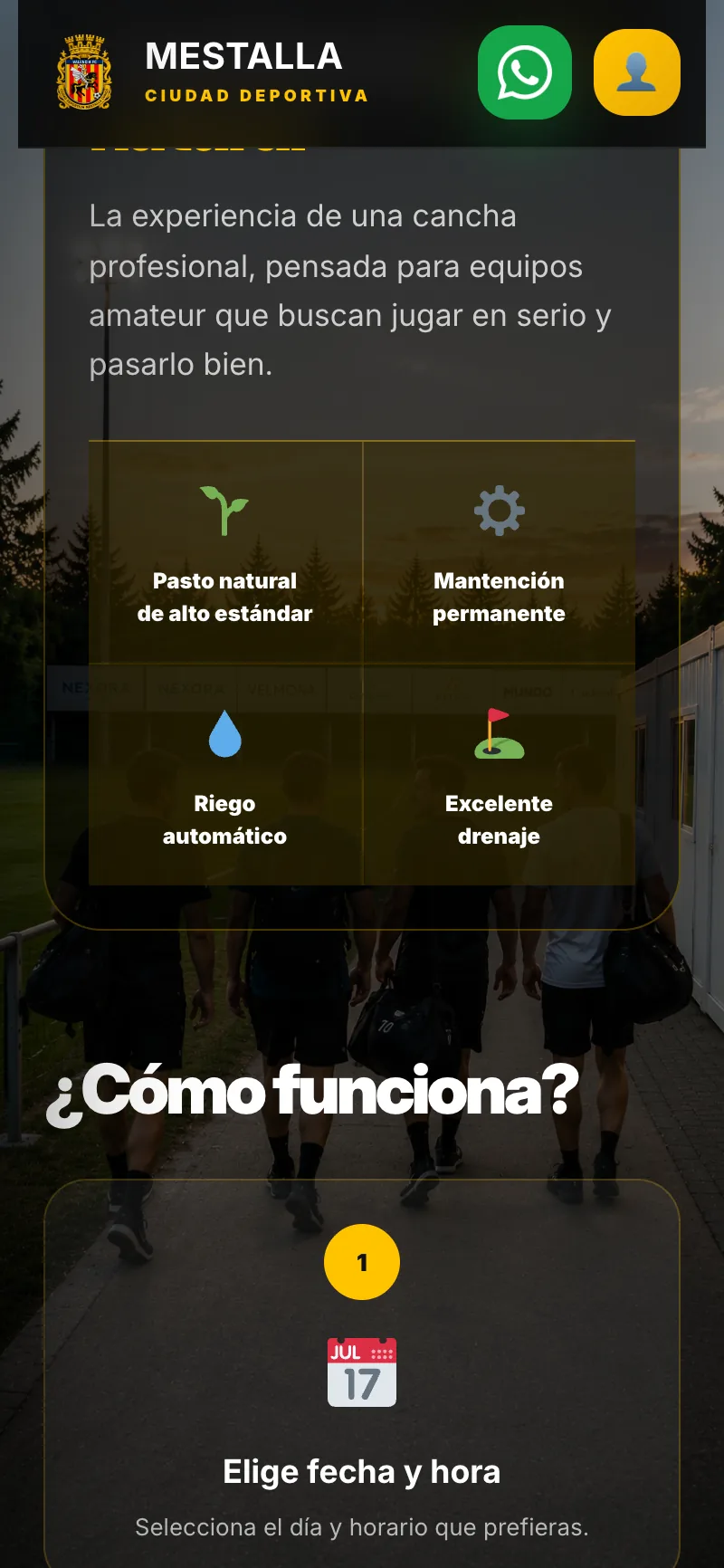 Pantalla del sistema de Ciudad Deportiva Mestalla