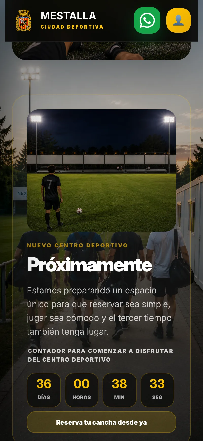 Pantalla del sistema de Ciudad Deportiva Mestalla
