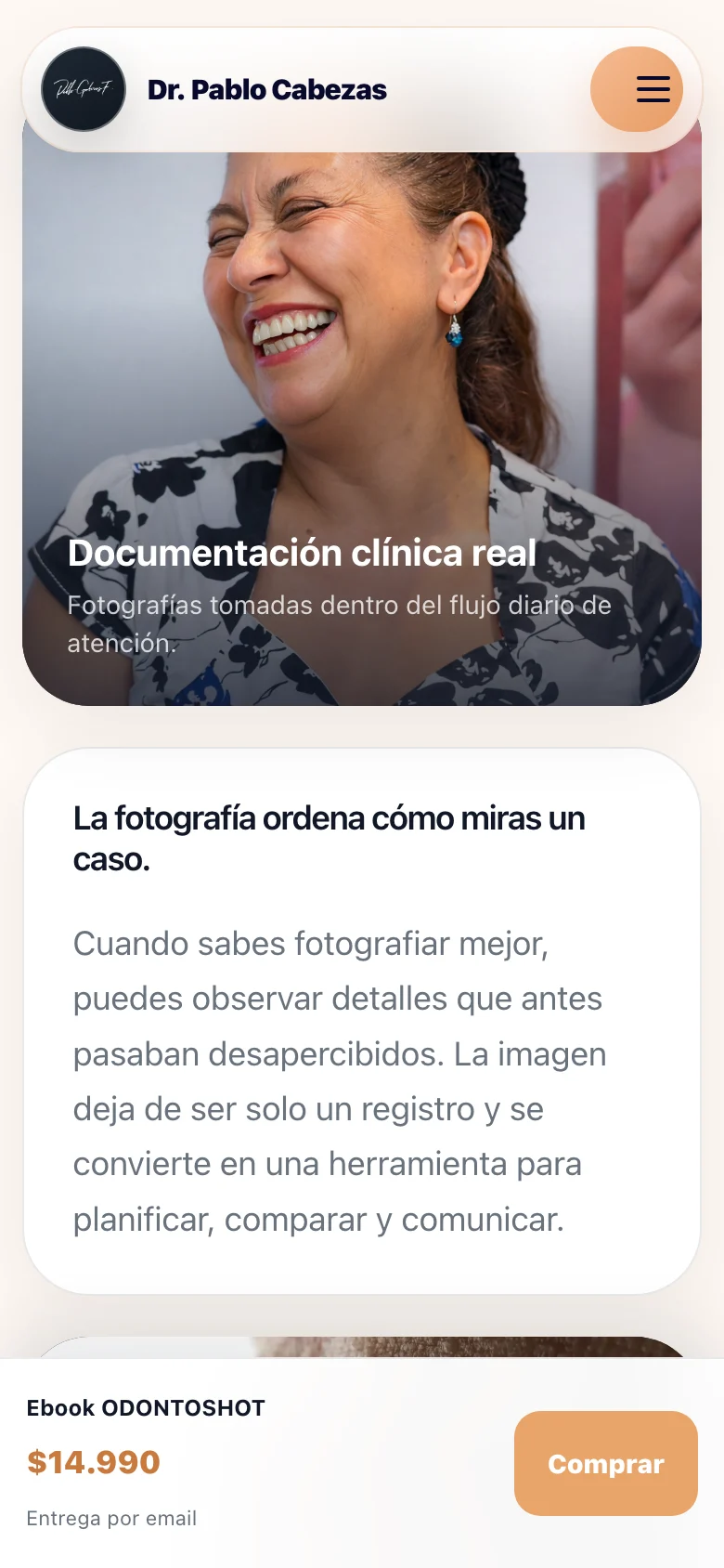 Pantalla adicional del sistema de Pablo Cabezas Odontólogo