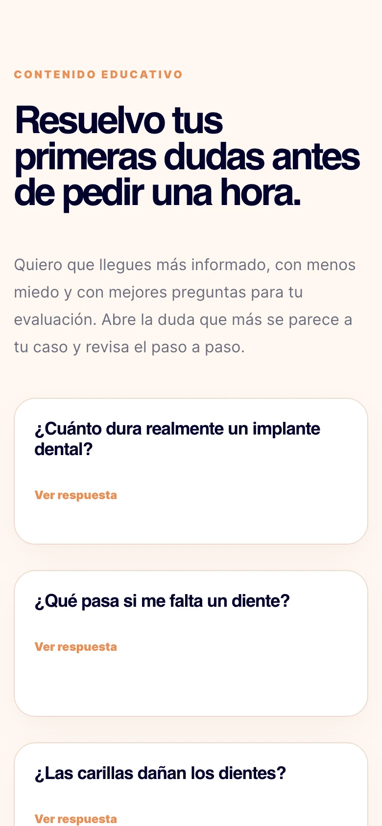 Pantalla adicional del sistema de Pablo Cabezas Odontólogo