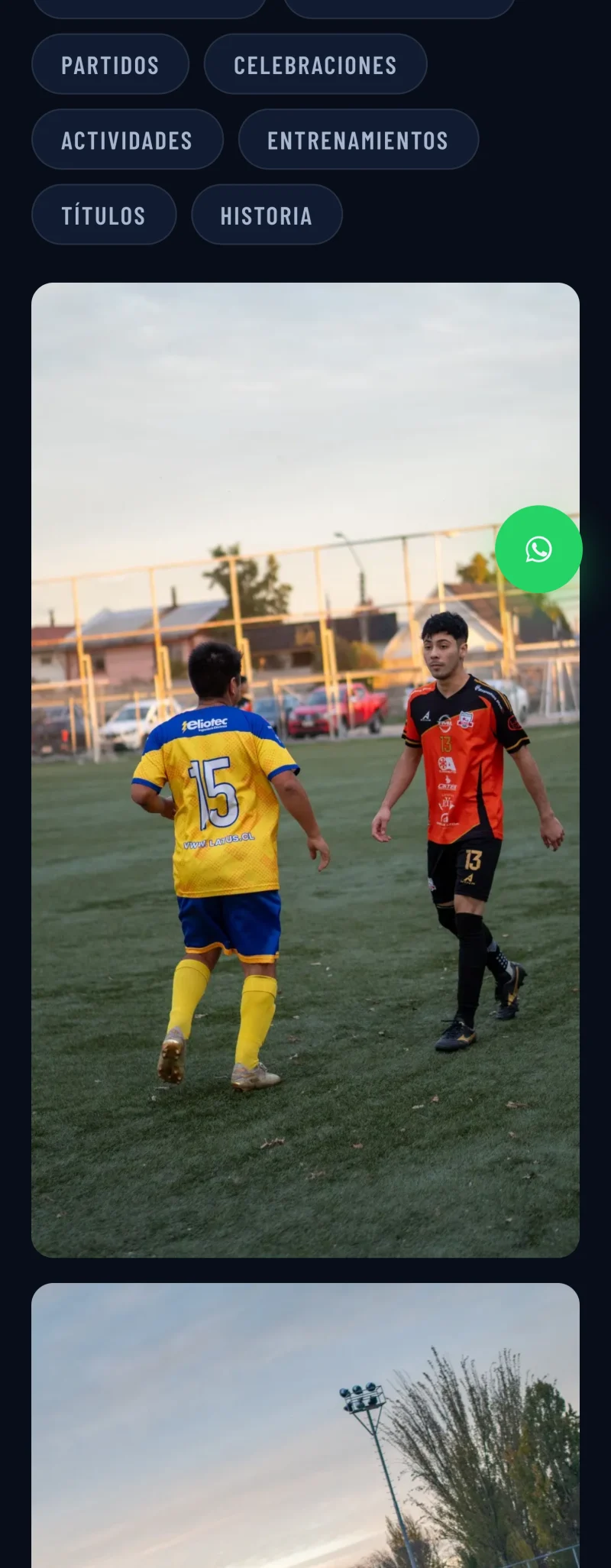 Pantalla adicional del sistema de Club Deportivo San Martín de Curicó